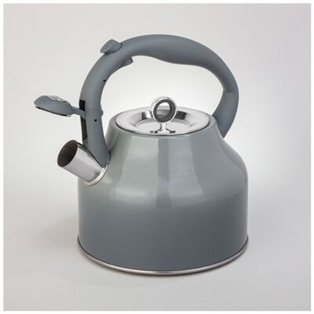 ЧАЙНИК AGNESS СО СВИСТКОМ, 2,8 Л, ИНДУКЦИЯ, ЦВЕТ - СЕРЫЙ ГРАДИЕНТ