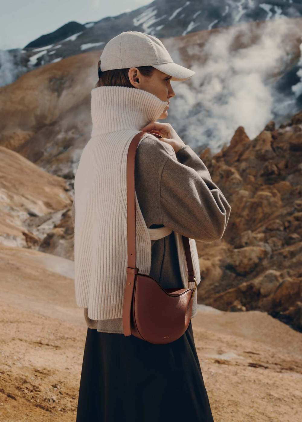 Сумка Polene Tonca EDITION COGNAC GRAINÉ