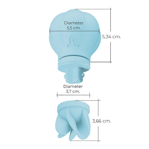 Голубой клиторальный стимулятор 5,3см с 5 заменяемыми насадками Adrien Lastic Caress