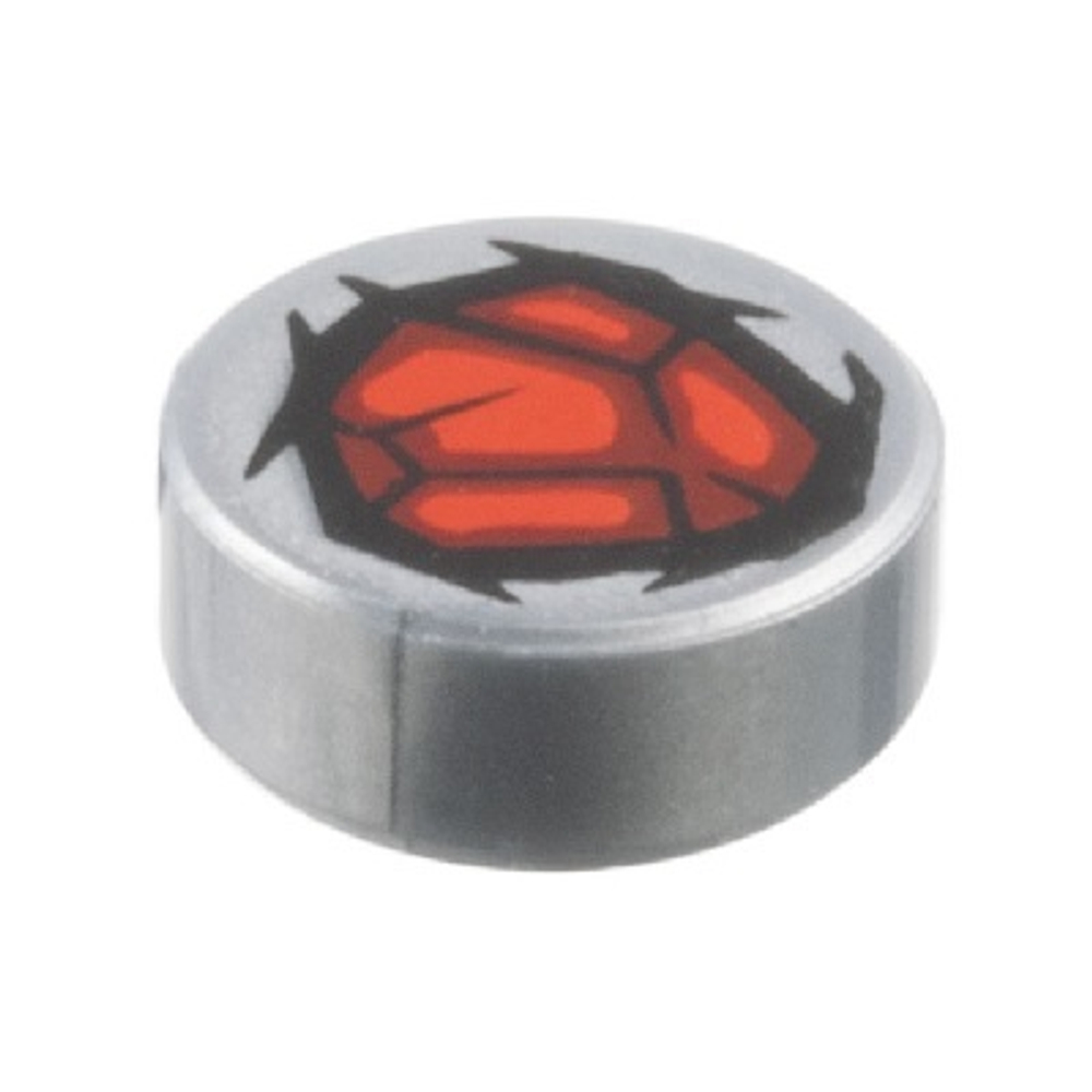 Плитка, круглая 1 x 1 с узором из красного, тёмно-красного и чёрного камня 98138pb391