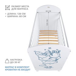 Кроватка для новорожденного детская SHEMANOFF F701 ЁЖИК