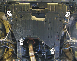 Защита картера Двигателя, КПП. 2 мм, Сталь. для Honda Accord VII 2003-2007 MOTODOR.00808