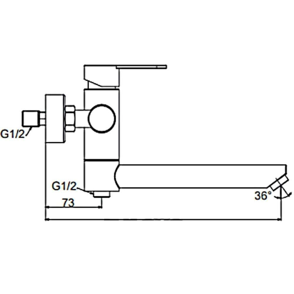 Смеситель для ванны, Frap, корот изл, с картриджем, чер, F32801-6