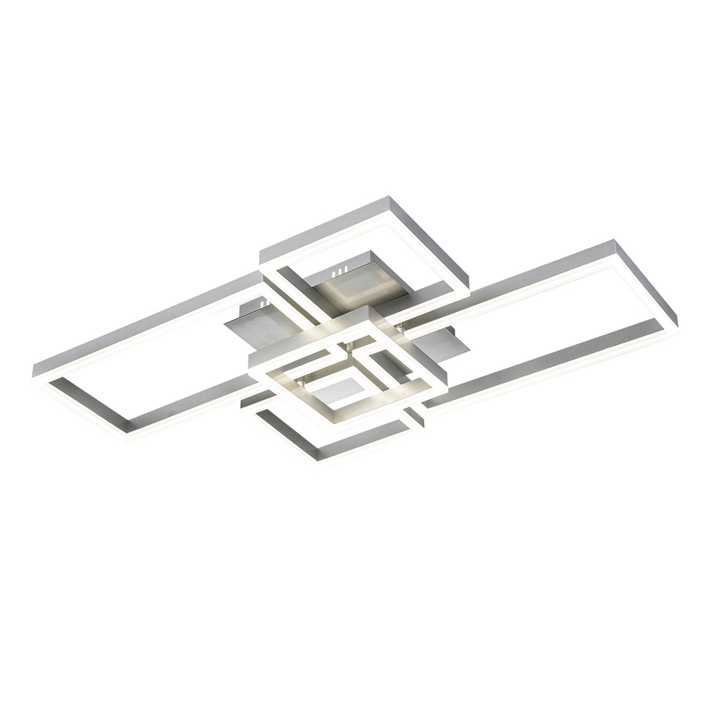 Потолочный светодиодный светильник 148Вт, 10752Лм, 3000-6500К, Ra>80,  плавная регулировка мощности, изменение цветовой температуры, ночник,  металл/акрил, серебро