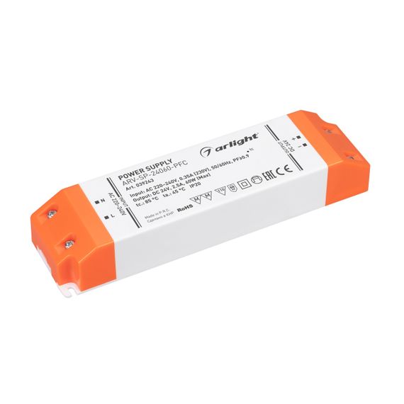 Блок питания Arlight ARV-SP-24060-PFC 24V 60W IP20 2,5A 039243