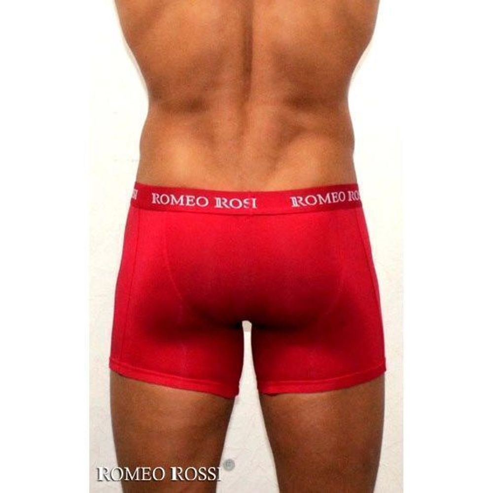 Мужские трусы боксеры удлиненные c резинкой Romeo Rossi красные RR7001-08