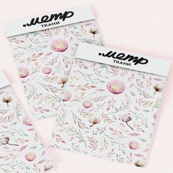 Ткань мембрана ботанический рисунок