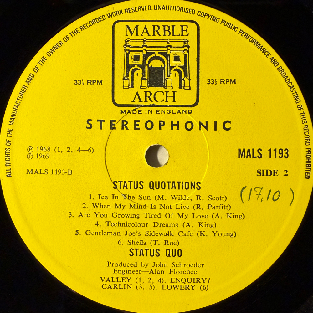 Status Quo ‎– Status Quo-Tations (Англия 1969г.) Т