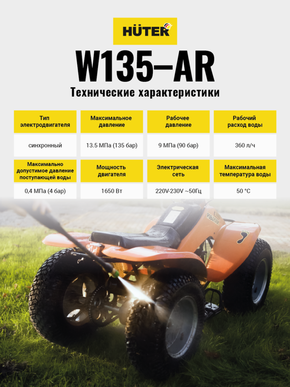 Мойка высокого давления Huter W135-AR в Москве