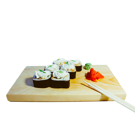 Японская тарелка-доска для подачи суши из древесины кедра. RD3