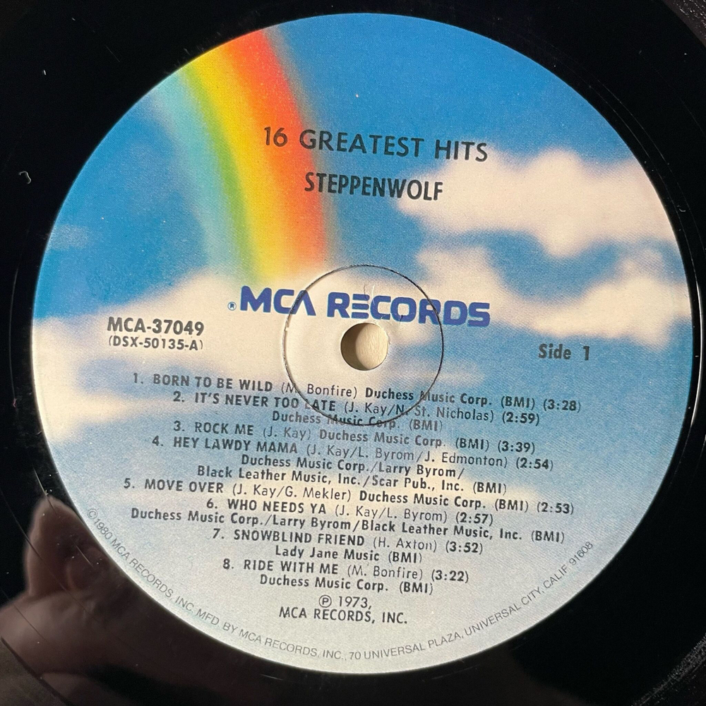 Винтажная виниловая пластинка LP Steppenwolf 16 Greatest Hits (USA 1980) Born To Be Wild