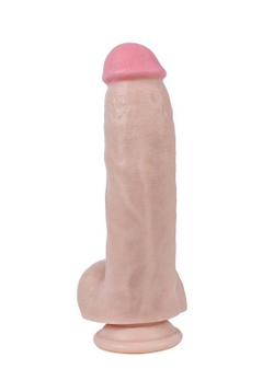 Реалистичный фаллоимитатор REAL с мошонкой на присоске, PVC, 19 x4,5 см.