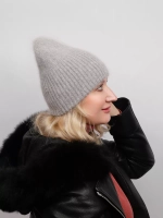 шапка ангора зимняя пушистая вязаная модная