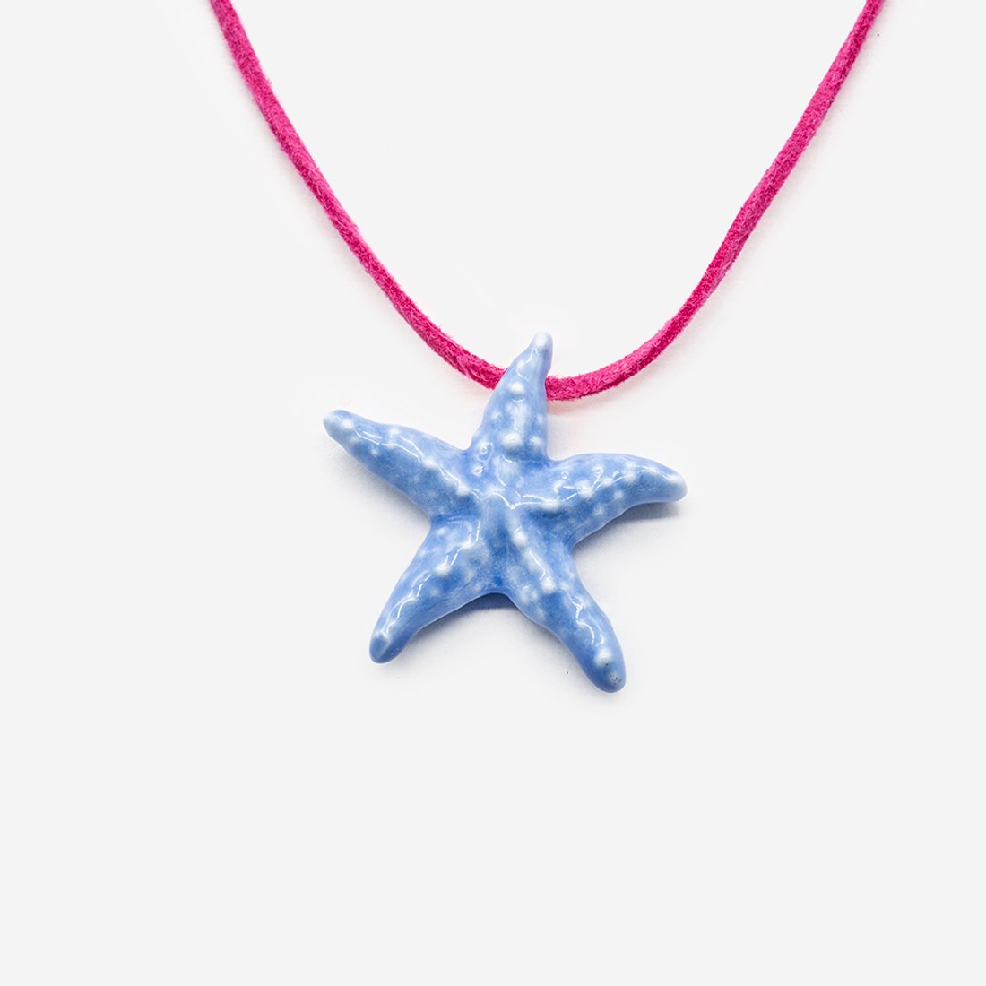 Бусина в форме морской звезды, 39*41мм, синяя, глазурированный фарфор