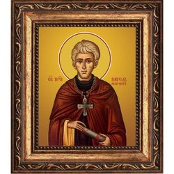 Павел Ксиропотамский преподобный. Икона на холсте.