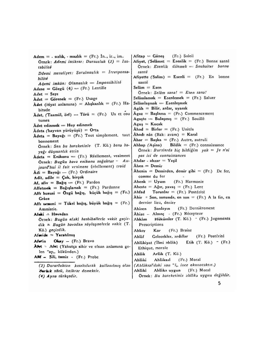 Osmanlicadan Türkçeye Karşiliklar Kilavuzu | Ülkü