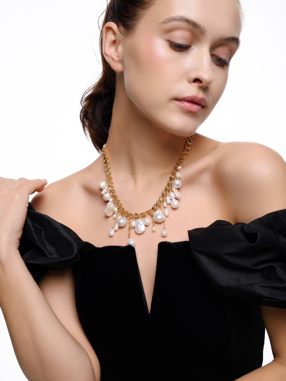 Колье "Pearl cluster" Gold