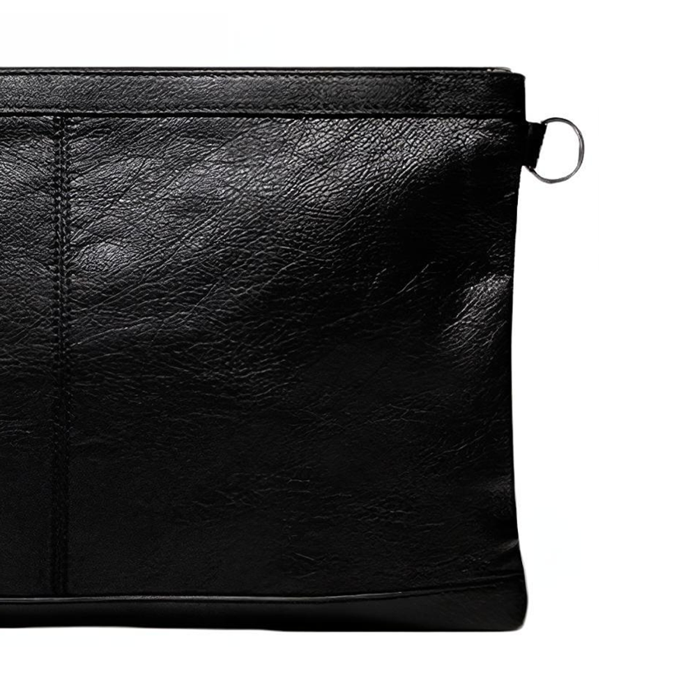 Balenciaga Zip Closure Wool Clutch Men"s Black