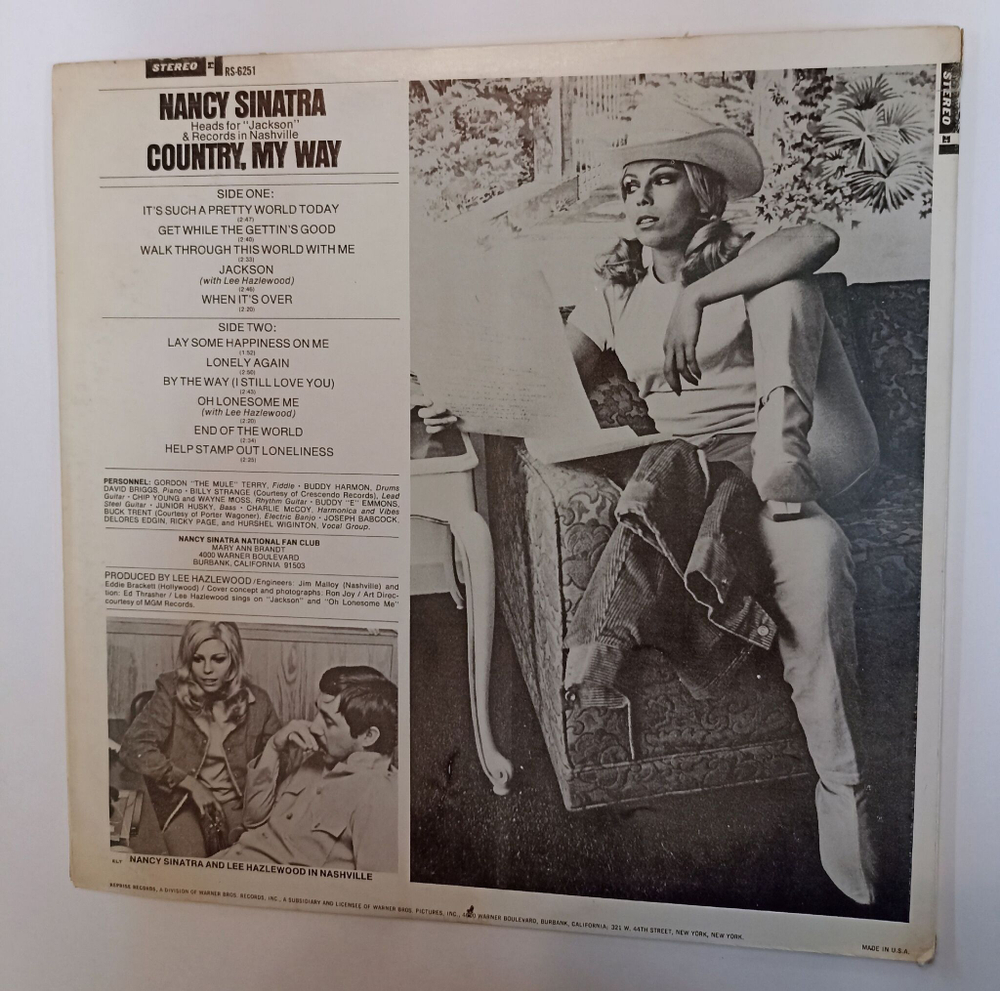 Винтажная виниловая пластинка LP Nancy Sinatra Country, My Way (USA 1967)