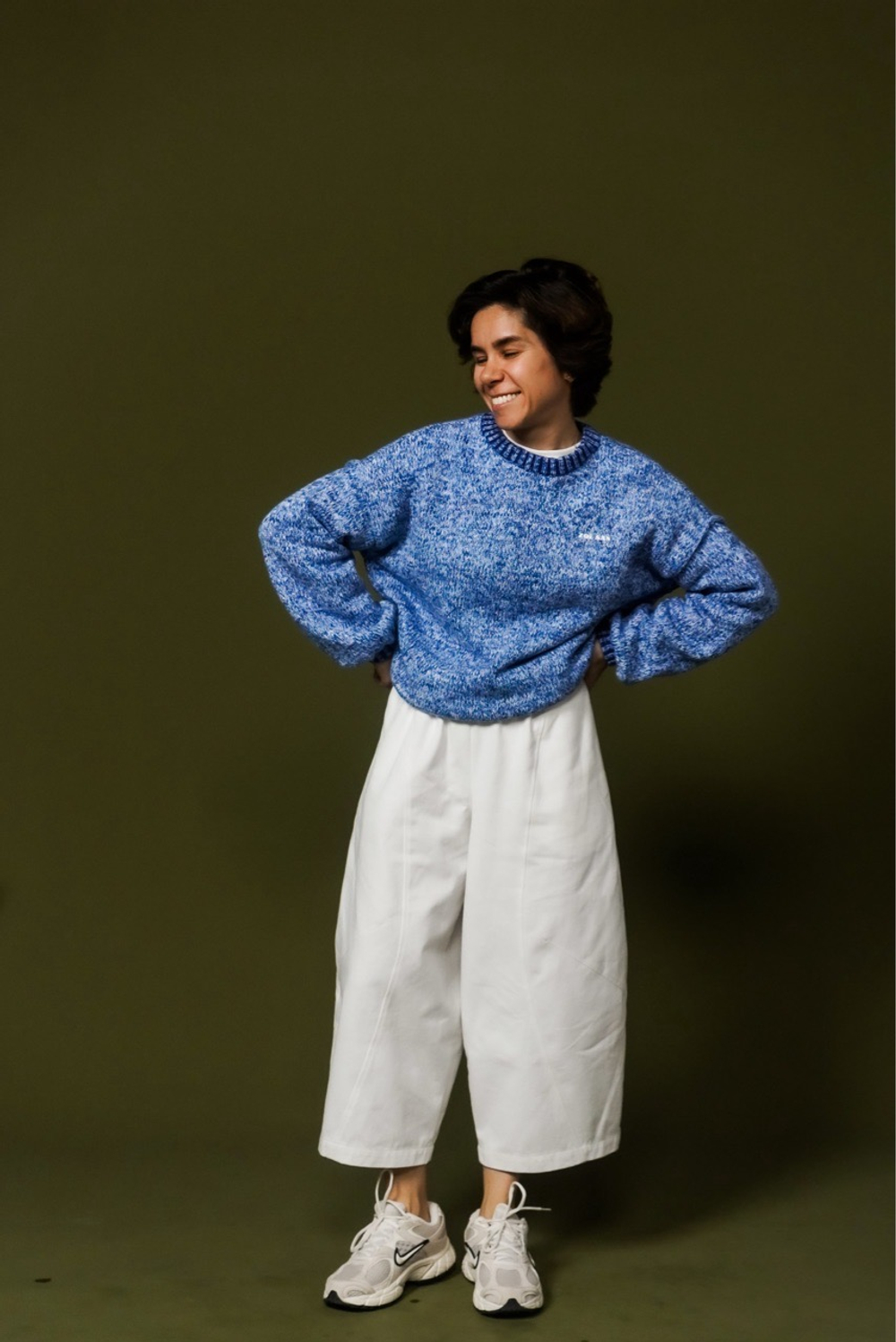 Штаны в корейском стиле из джинсы Айвори