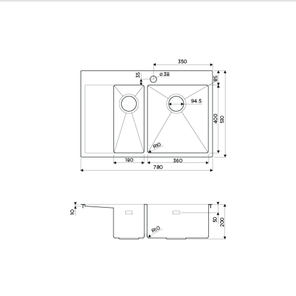 Кухонная мойка Omoikiri Akisame 78-2-LG-R