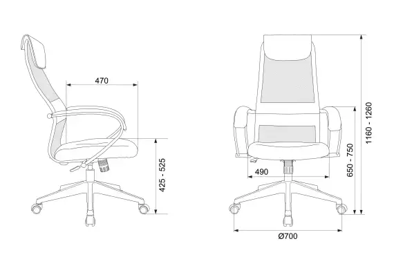 Кресло руководителя Бюрократ CH-607 черный TW-01 сетка/ткань с подголов. крестов. пластик