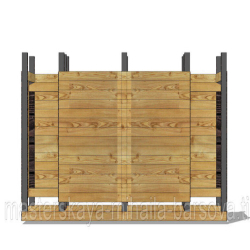 Кабина для переодевания деревянная (двухместная) 120х390х180 см