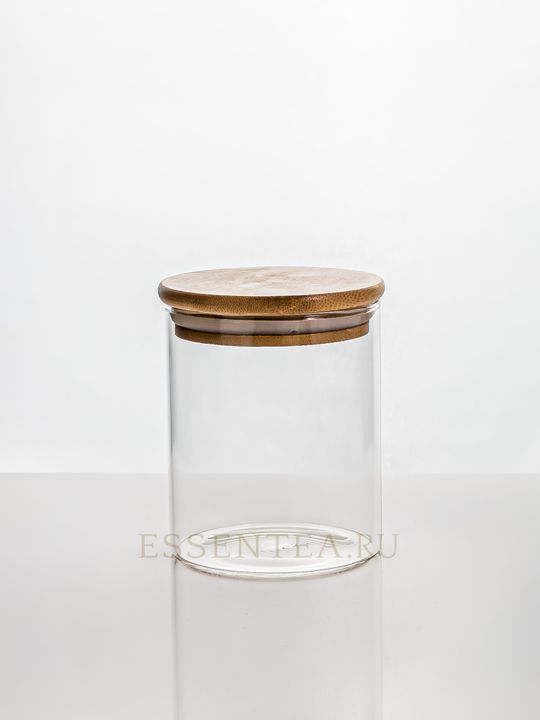 Банка стеклянная  с бамбуковой крышкой 500 мл