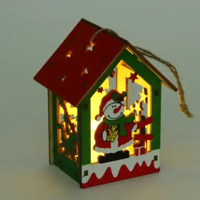 Сувенир с подсветкой «Новогодний домик» 9*7,5*12 см, микс