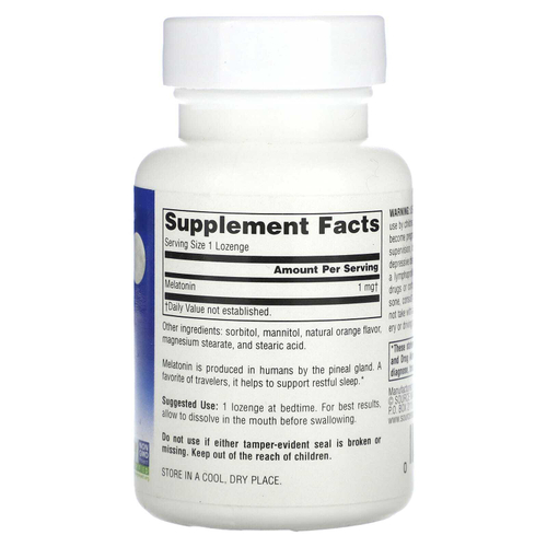 Source Naturals, мелатонин, со вкусом апельсина, 1 мг, 100 пастилок
