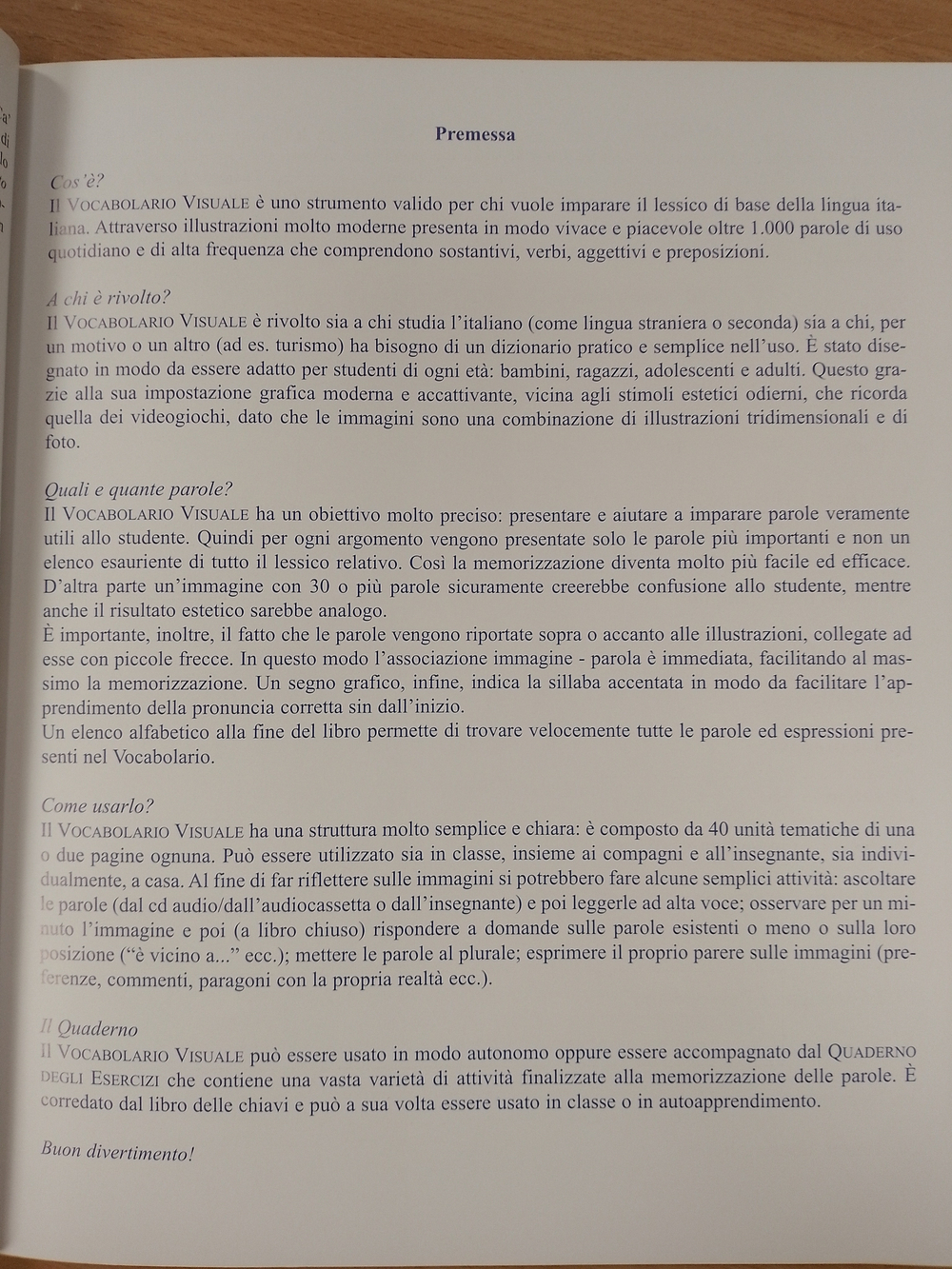 Vocabolario Visuale Libro dello Studente