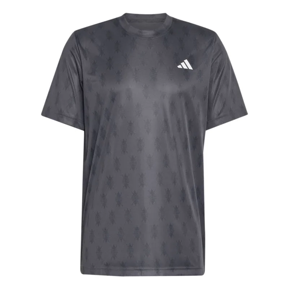 Мужская теннисная футболка Adidas Club Climacool Graphic - carbon/black