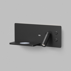 Светильник настенный CHARGELUX, с функцией беспроводной зарядки, USB-A , 3Вт+8Вт, 3000К, левый, алюминий, черный