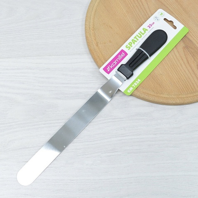 Лопатка-шпатель кондитерский 25см нерж с пластиковой ручкой, 7824