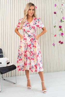 Платье с акварельными цветами из вискозы