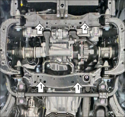 Защита алюминиевая 5 мм Д;ПДф для Toyota Land Cruiser Prado 250 Motodor.32532