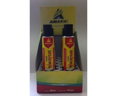 Клей Анлес Универсал, шоу-бокс, отгр. 10шт, туба 50мл (наполнение40 л)