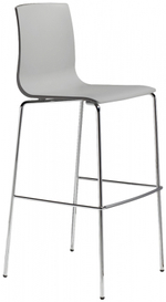 Стул барный пластиковый Scab Design Alice Barstool, хром, светло-серый