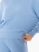 Женский трикотажный костюм-двойка голубой