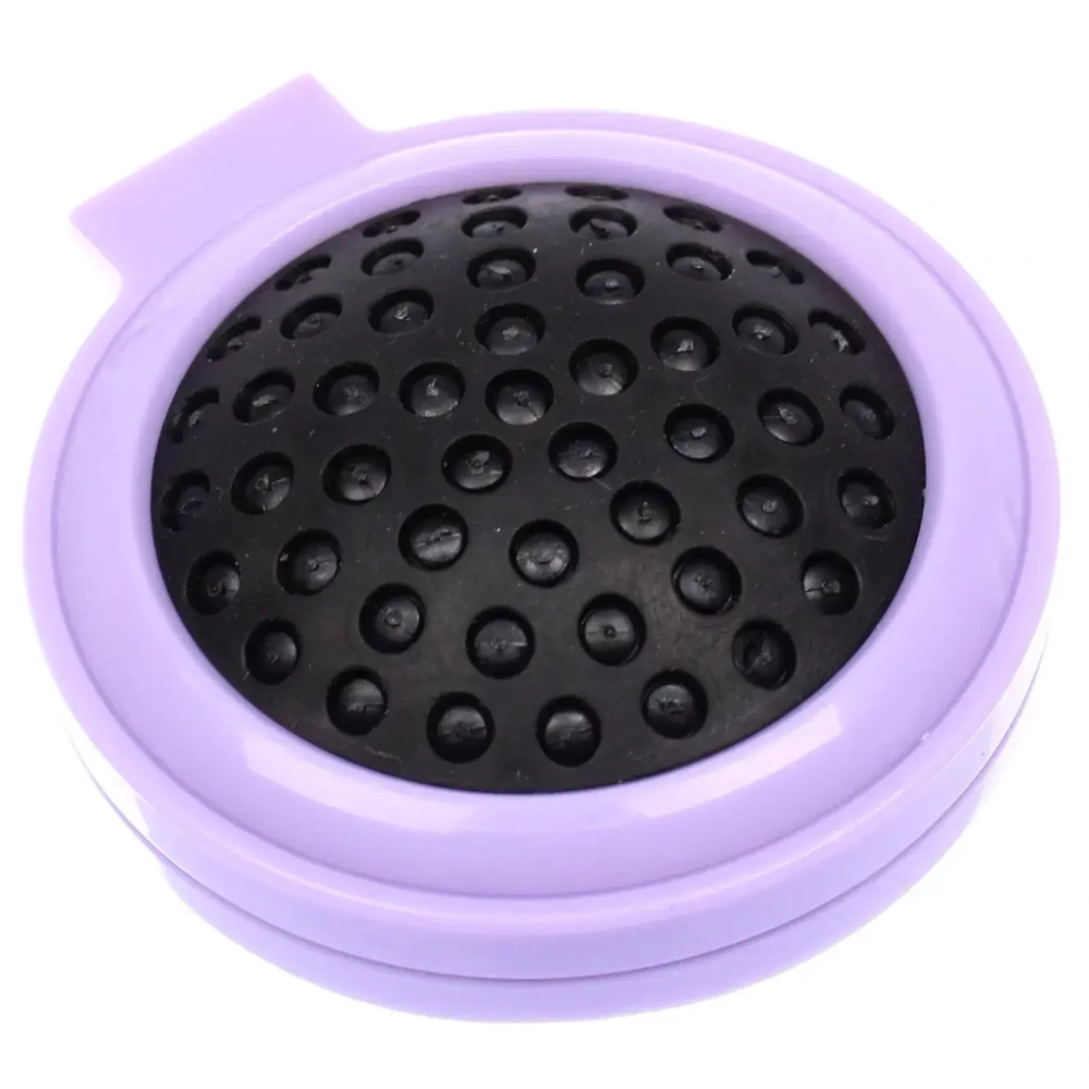 Расчёска массажная складная с зеркалом «БАМБИ БУМ», цвет лавандовый, d-6.5см (пакет с подвесом)