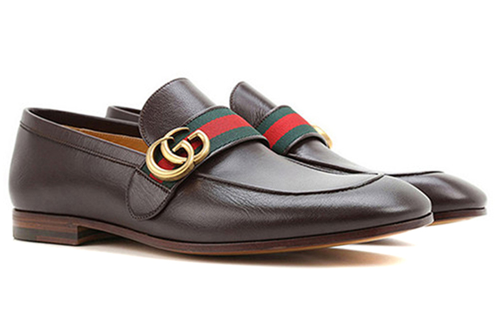 GUCCI Gucci double G simple and comfortable casual leather shoes Brown