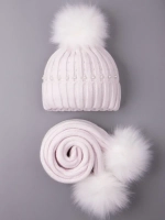 Шапка для девочки зимняя вязаная и шарф