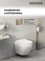 Комплект 2 в 1: Grossman инсталляция Cosmo 900.K31.01.000+клавиша смыва 700.K31.02.310.310 золото матовый, 2 места