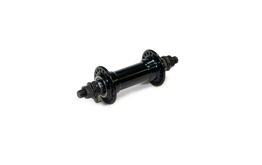 Втулка передняя WZ алюминий V-Brake гайки, 36H ось 3/8''х100x140мм, на промах черная