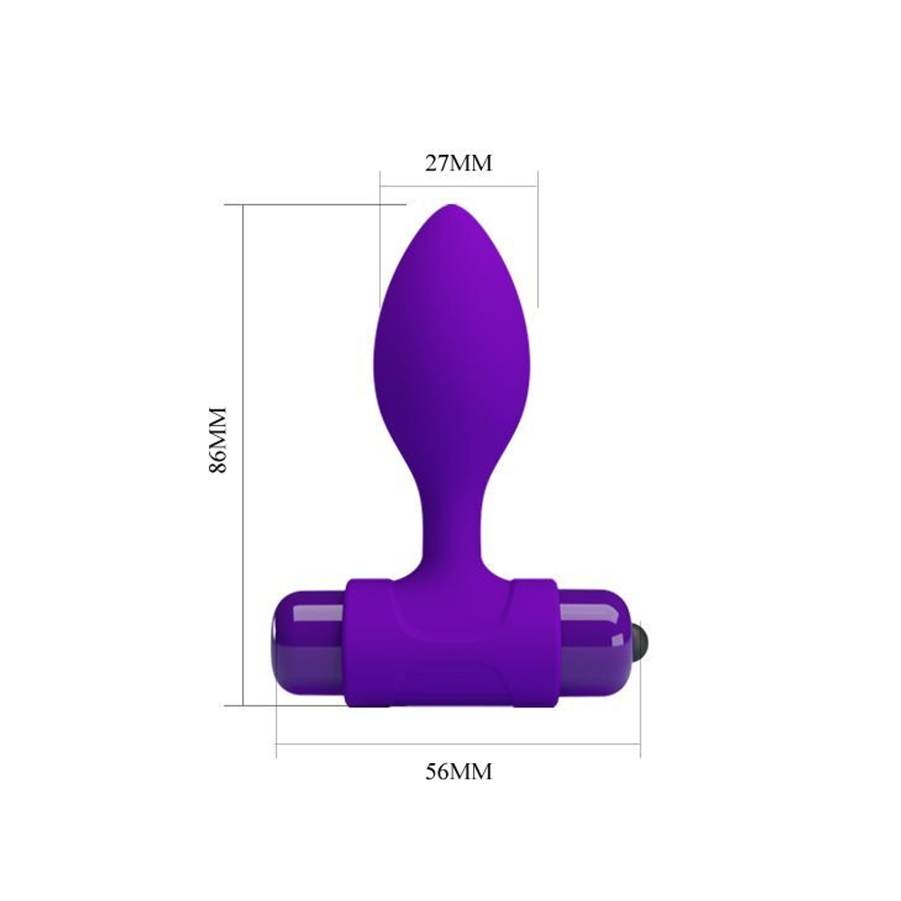 Фиолетовая анальная пробка с мощной вибрацией Vibra - 8,6 см. (Цвет: фиолетовый)