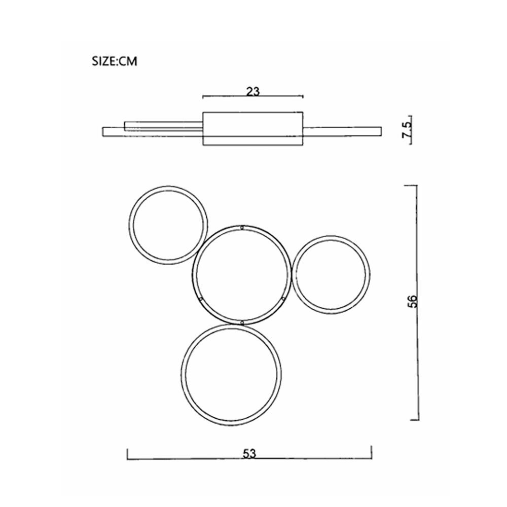 Потолочный Светильник Twine 4 Rings Black By Imperiumloft