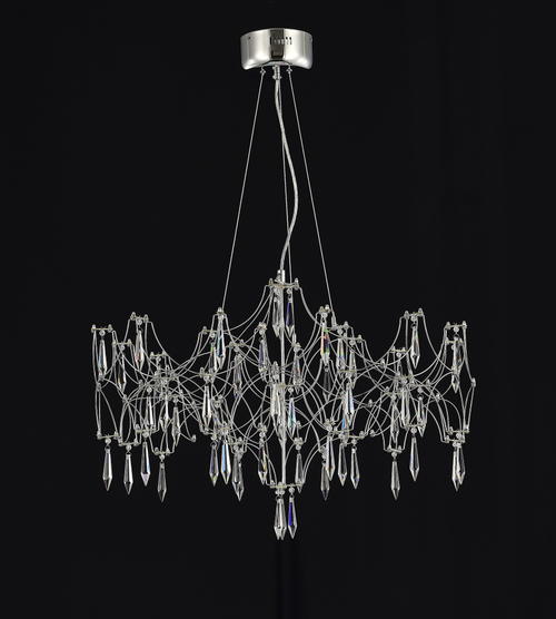 Подвесная люстра светодиодная с пультом и хрустальными подвесками Asfour MyFar Ileria MR2651-57P-76AP