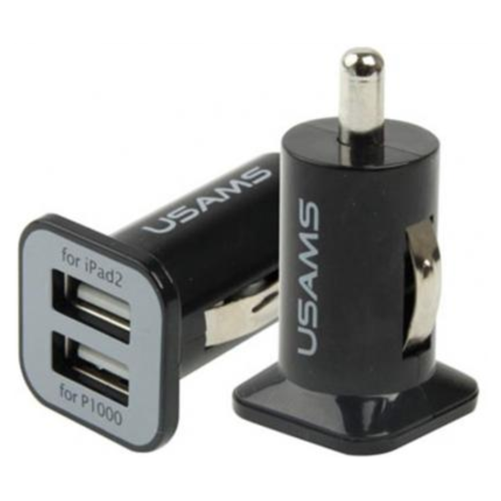 Автомобильное зарядное устройство USB USAMS ( тех.упак., 2A, 2 порта )