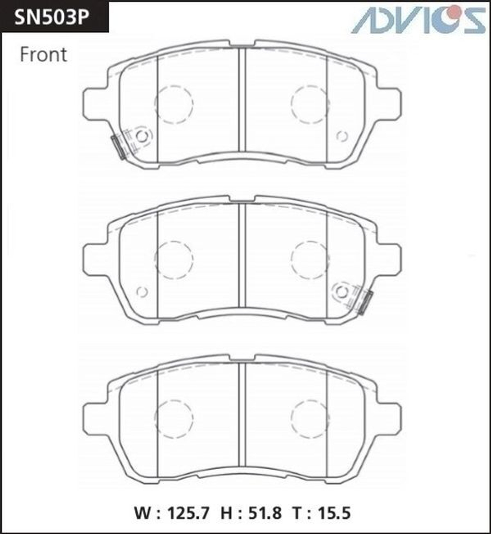Дисковые тормозные колодки ADVICS SN503P