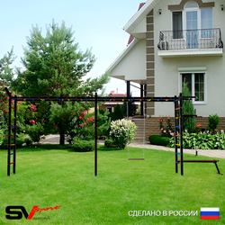 Уличная шведская стенка Sv Sport рукоход х 2 У53311 (Турник/Брусья/Скамья/Деревянные/Кронш бокс)